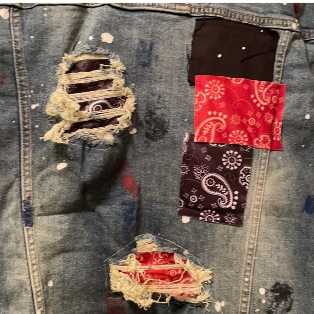 🔥SALE🔥Bandanna patchwork jacket - Picture 5 of 7